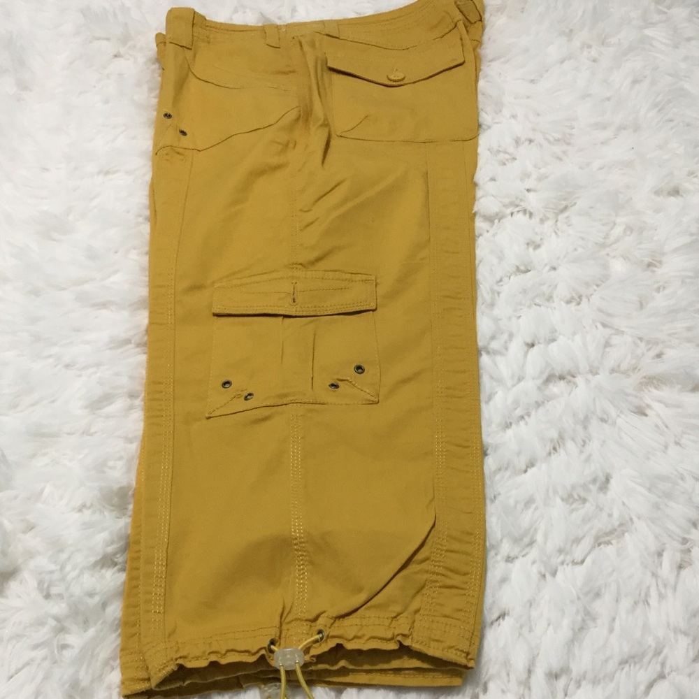Style & Co - Women Yellow Cargo Capri Pants - Picture 6 of 8